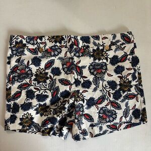 Ann Taylor LOFT Cotton Summer Blossom Button Tab Shorts Size 12p  inseam‎ 4 inch